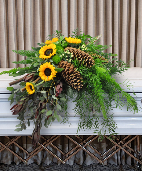 Woodland Sunrise Casket Spray