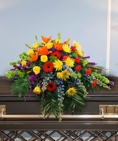 Sweet Sunset Casket Spray