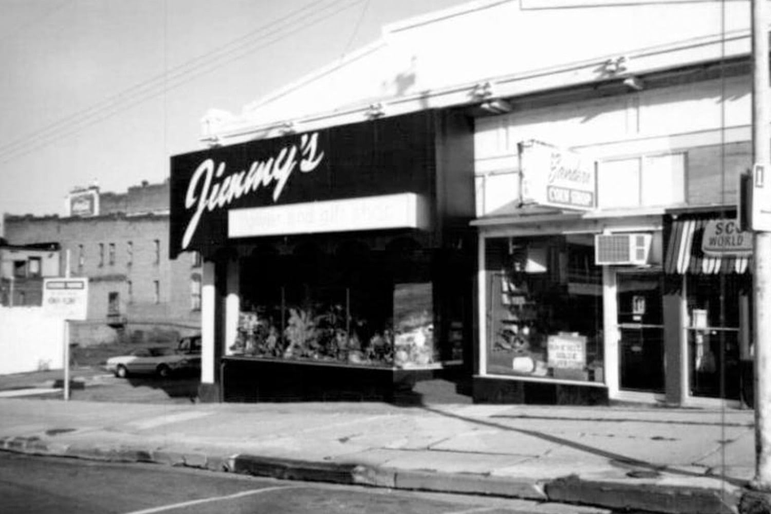 The Jimmy's Flowers storefront, circa 1960